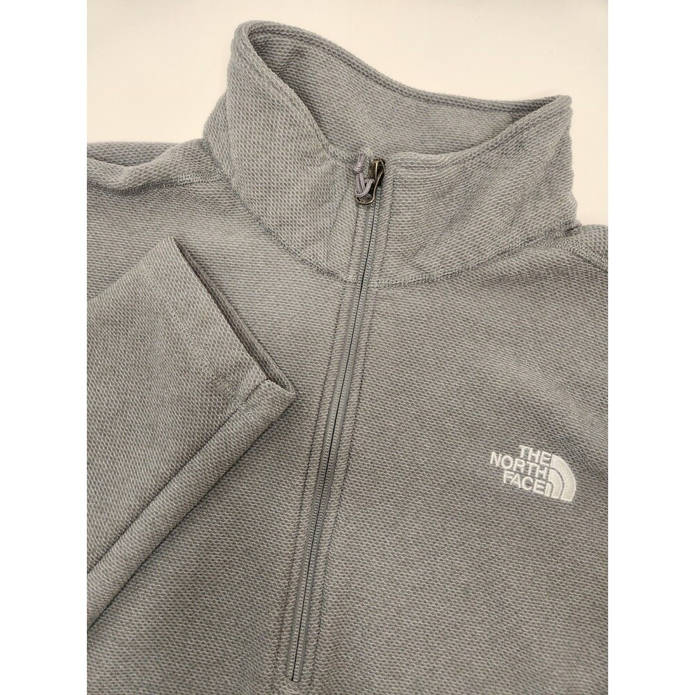 The North Face 1/2 Zip Fleece Pullover Mens 2XL Gray Textured Cap Rock Mock Neck